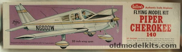 Guillows 1/18 Piper Cherokee 140 - 20 inch Wingspan Balsawood Flying Model Airplane, 307 plastic model kit